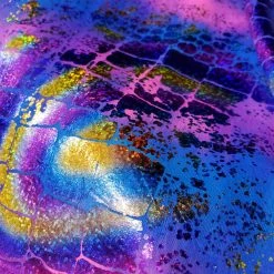 Theatre House Nylon Spandex Tie Dye Multi Color Hologram Foil Design