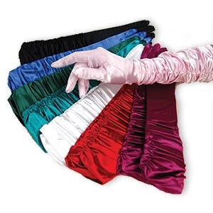 Vendor-unknown Shirred Satin Gloves Accessories 1 Vendor-unknown Shirred Satin Gloves Accessories