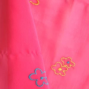 Vendor-unknown Pink Sheer With Yellow And Blue Flowers 1 Vendor-unknown Pink Sheer With Yellow And Blue Flowers