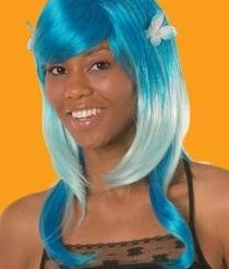 Paper Magic Group Long Blue/White Pixie Wig