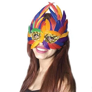 Zucker Feather Products Rainbow Feather Mask