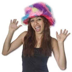 Vendor-unknown Multi Color Shag Hat Birthday