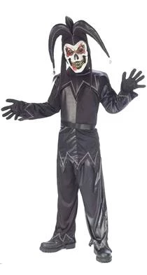Fun World Black Twisted Jester Childs Costume 1 Fun World Black Twisted Jester Childs Costume