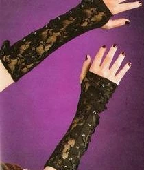 Fun World Goth Glovelettes - Black Lace