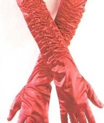 Fun World Satin Coffin Gloves - Red