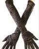 Fun World Long Velvet Gloves - Black