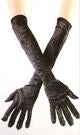 Fun World Long Velvet Gloves - Black