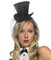 Leg Avenue Mini Glitter Top Hat - Black Newest Products