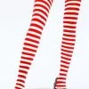 Leg Avenue Newest Products Plus White/Red Nylon Stripped Tights