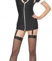 Leg Avenue Sexy Gangsta Girl Zipper Front Dress