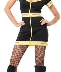 Leg Avenue Newest Products Sexy Flirty Firefighter Costume - Black