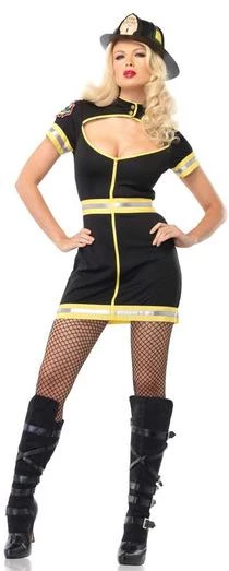 Leg Avenue Newest Products Sexy Flirty Firefighter Costume - Black 1 Leg Avenue Newest Products Sexy Flirty Firefighter Costume - Black