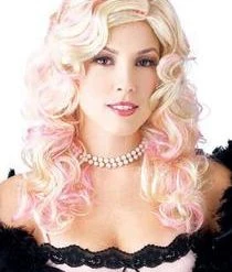 Paper Magic Group Saloon Girl Wig - Blonde/Pink