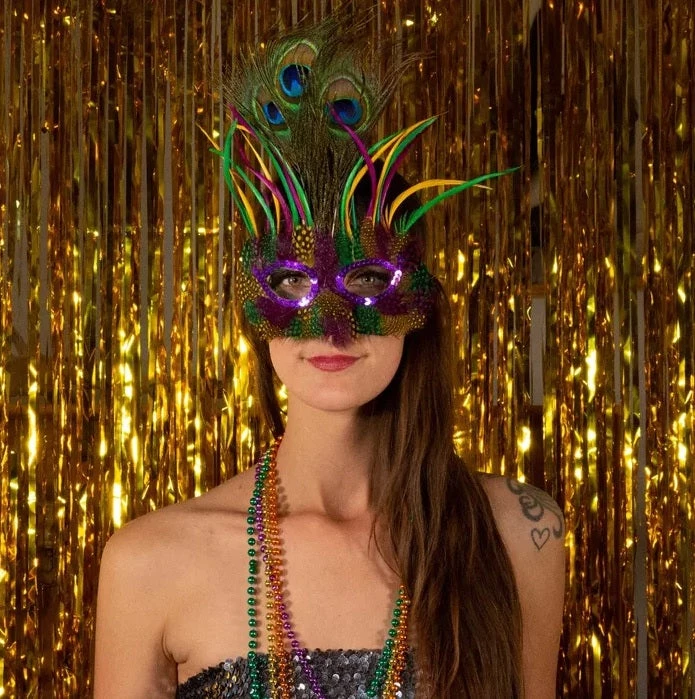 Zucker Feather Products Fancy Peacock Feather Mask 2 Zucker Feather Products Fancy Peacock Feather Mask