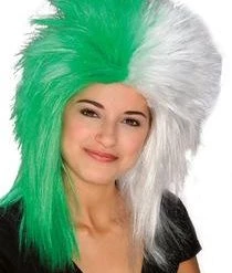 Rubies Sports Wig - Green/White