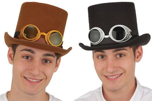 Jacobson Hat Co. Steampunk Top Hat With Goggles 1 Jacobson Hat Co. Steampunk Top Hat With Goggles