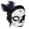 Vendor-unknown Female Flapper Skull Mask Feather Masks