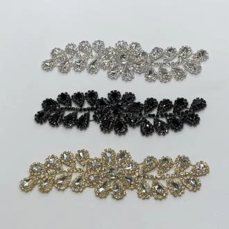 Fine Fabric Sales Curving Flower And Teardrop Rhinestone Applique 1 Fine Fabric Sales Curving Flower And Teardrop Rhinestone Applique