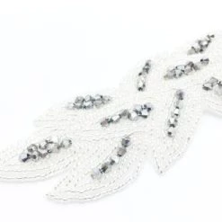 Fine Fabric Sales Newest Products Beaded Leaf Pattern Applique