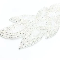 Fine Fabric Sales Newest Products Beaded Leaf Pattern Applique