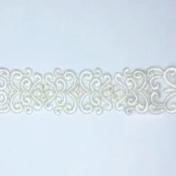 Vendor-unknown Newest Products Delicate Embroidered Flower And Swirl Trim With Beads