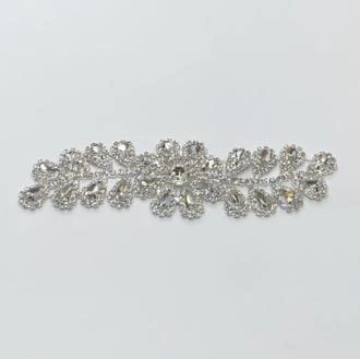 Fine Fabric Sales Curving Flower And Teardrop Rhinestone Applique 3 Fine Fabric Sales Curving Flower And Teardrop Rhinestone Applique