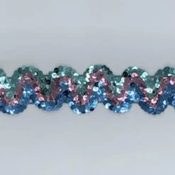 Theatre House Newest Products Scalloped Sequins With Aqua, Pink, And Dior Blue