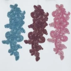 Theatre House Beaded Flower & Swirl Motif Applique