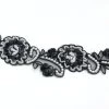Theatre House 1 3/4” Fancy Beaded Flower Trim, Black.