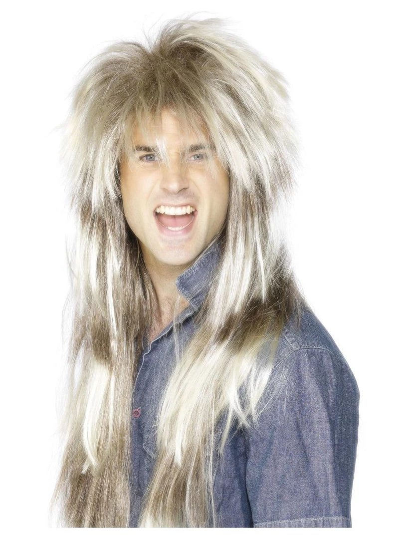 Theatre House Newest Products 80s Mega Mullet Wig, Blonde & Brown 1 Theatre House Newest Products 80s Mega Mullet Wig, Blonde & Brown