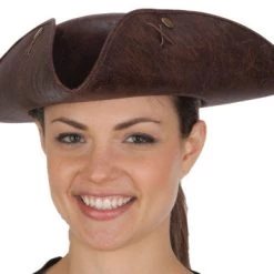 Vendor-unknown Newest Products Faux Leather Pirate Hat Tricorn